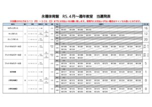 【当選発表】通年教室当選発表のサムネイル